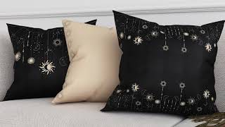 Декоративная подушка «939414» черный, бежевый — видео о товаре