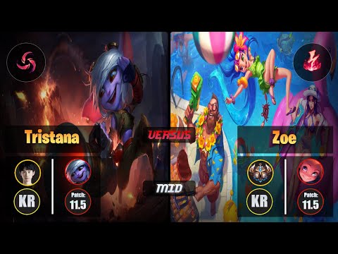 Doinb TRISTANA (Mid) [Hail of Blades] VS ZOE - Challenger KR Patch 11.5