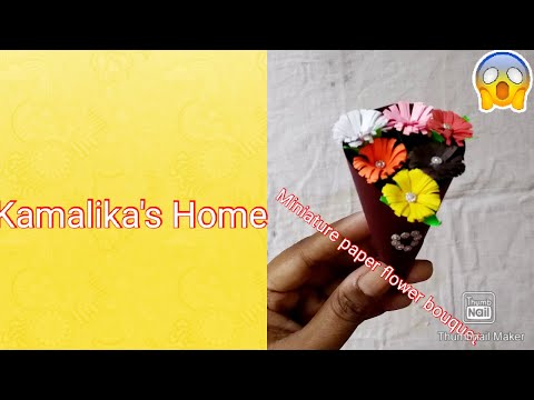 How to make tiny flower bouquet/tiny flower bouquet/paper flower bouquet