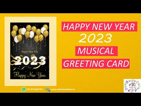 Rectangular multicolor happy new year 2023 musical greeting ...