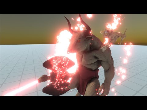 FIREMINOTAUR VS WORKSHOP UNITS EPIC BATTLES - ANIMAL REVOLT BATTLE SIMULATOR
