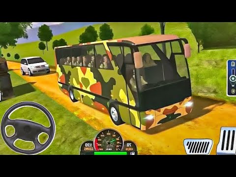 US Army Transport Bus Driver Simulator - Soldier Transport Offroad Driving - Android GamePlay #5