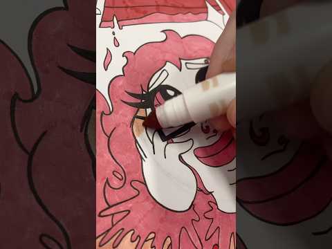 ❤️‍🔥Colour ￼theory practice with red and PTV❤️‍🔥 #markerart #art #ptv #markerartist #sketchbookart