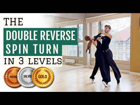 Ballroom Lesson: the Double Reverse Spin Turn in 3 Levels 🥉🥈🥇