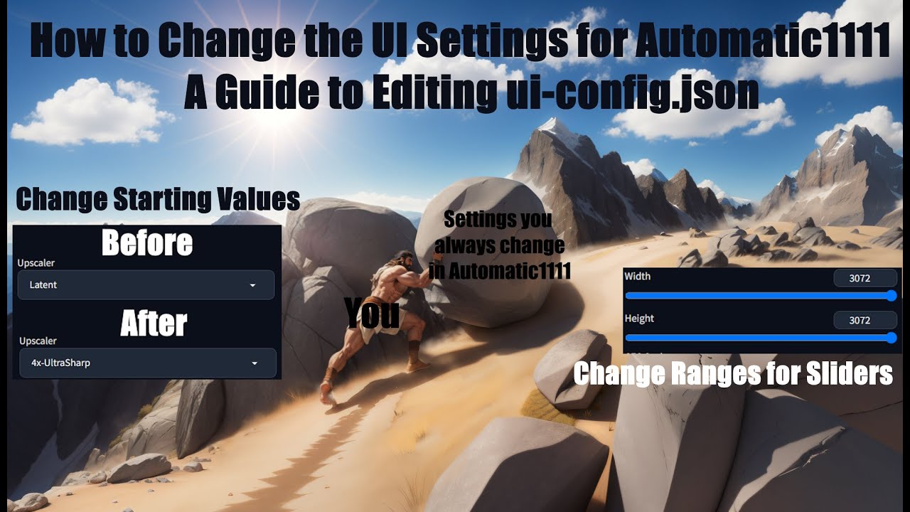 Customize the StableDiffusion Automatic1111 Interface - Change initial values, slider ranges, & more