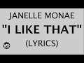 Janelle Monae - I Like That (Lyrics / Lyric Video) | ( WSOBeats.com)