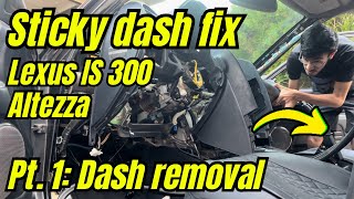 How to remove dash on a Lexus IS 300, Altezza | Sticky dash fix Part 1