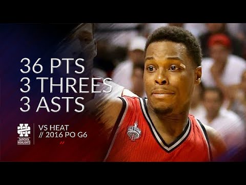 Kyle Lowry 36 pts 3 threes 3 asts vs Heat 2016 PO G6