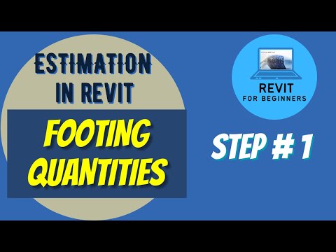 Foundation Quantities | Estimation in Revit Step 1 of 7 | Revit for beginners