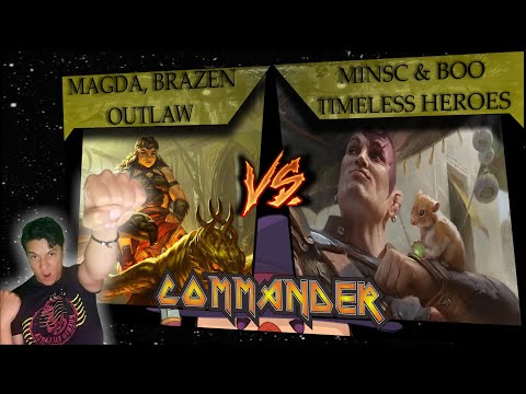 "¡Combate Épico de Commander! Magda, la Forajida Audaz vs. Minsc & Boo, Héroes Eternos"