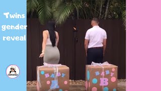 TWINS BABY GENDER REVEAL  / CUTE ANNOUNCEMENT IDEA