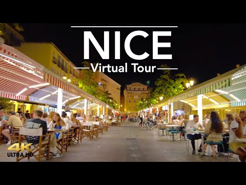 Walking in Nice Tour Day and Night Scenes | French Riviera | 4K | 2021 - With Captions