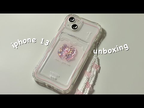 iphone 13 unboxing 🎀| accessories & setup + camera test|