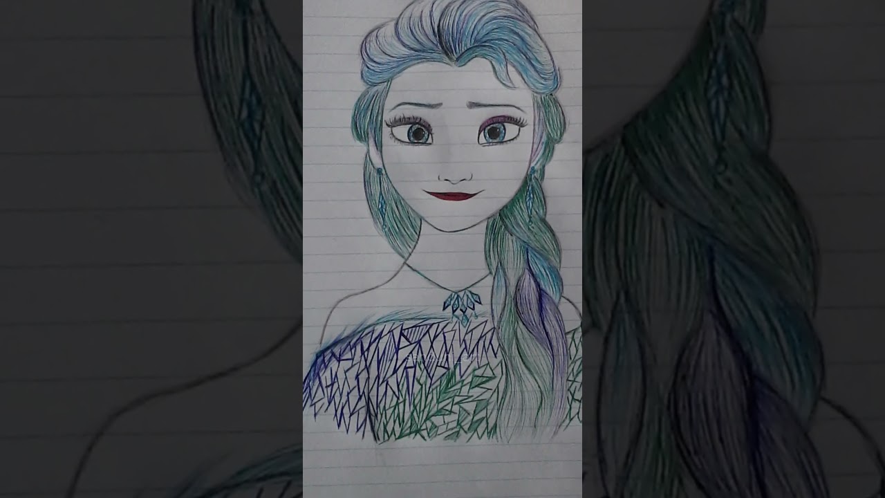 Elsa Pen Drawing ❄️ | Frozen Fan Art
