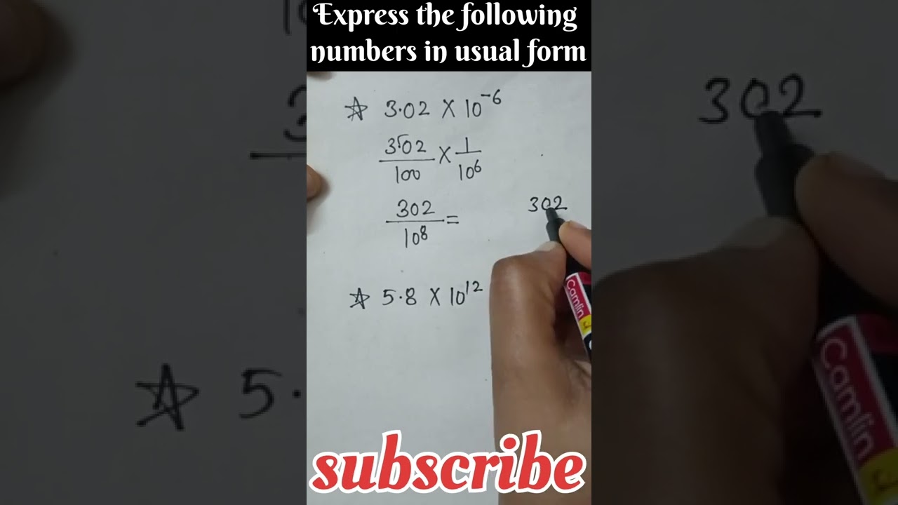 Express the numbers in usual form #usualform #class8th #exponentandpowers #maths