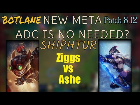 Shiphtur | ZIGGS vs ASHE | ZIGGS Bot | Challenger Gameplay | Patch 8.12