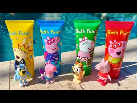 Painting 🌈 BLUEY and PEPPA PIG 🐽 Bath paint ‼️