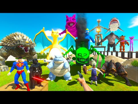 Hunting Green Choo Choo Charles and Parkour Fights Mutant Primates - Animal Revolt Battle Simulator