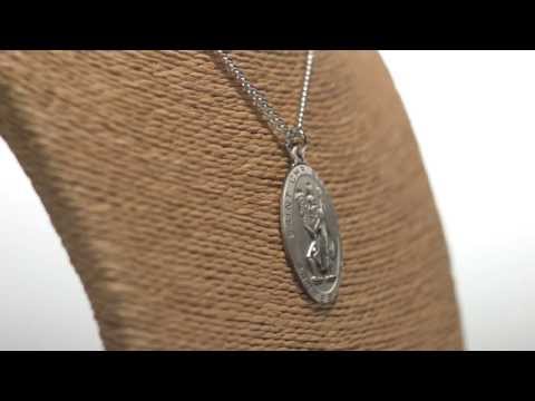 Sterling Silver St. Christopher Medal on 24" chain | The Catholic Company