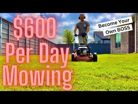 $600 in a day MOWING GRASS Solo (How to Start/Grow Your Lawn Care Business)