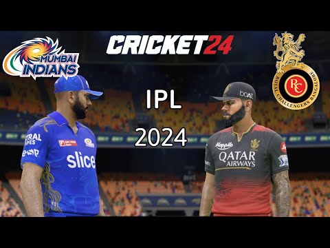 MI vs RCB IPL 2024 New Teams T20 Match In Cricket 24 - Clell