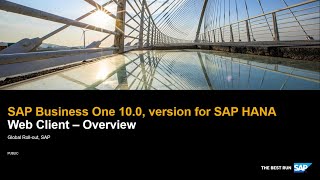 Web Client - Overview in SAP Business One 10.0, version for SAP HANA