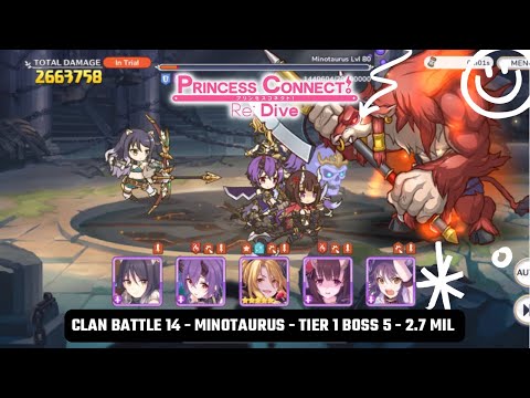 Princess Connect! Clan Battle 14 - Minotaurus - Tier 1 Boss 5 - 2.7 Mil