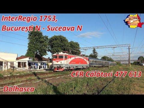 [4K] CFR Calatori EA 477 613 & InterRegio 1753, Bucuresti Nord - Suceava Nord in Dolhasca [mai,2022]