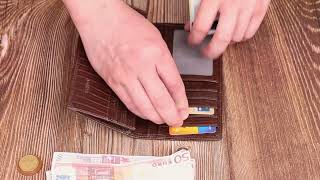 Фактурний чоловічий вертикальний гаманець без застібки з натуральної шкіри з тисненням Canpellini 21903 коричневий