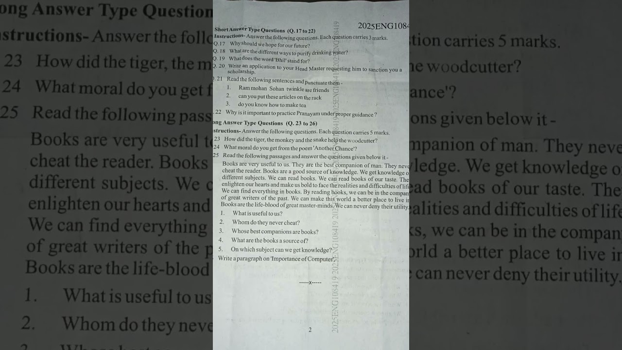 Mp board class 8th English paper| class 8th English paper| class 8th English paper 2025 #modelpapers
