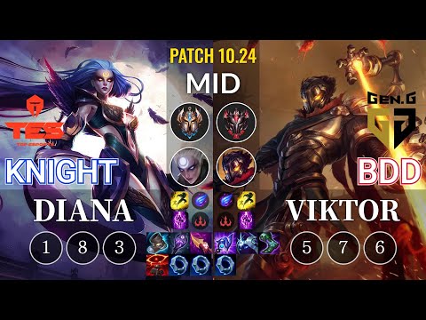 TES knight Diana vs GEN Bdd Viktor Mid - KR Patch 10.24