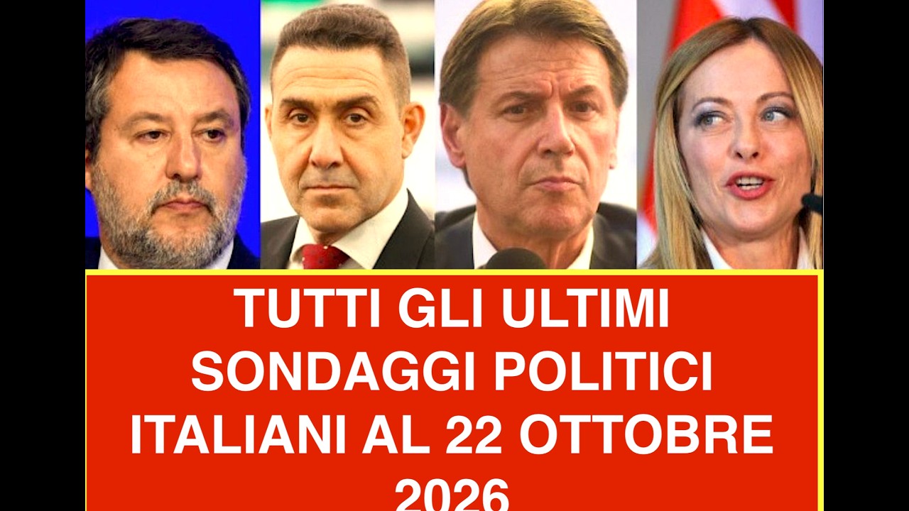 TUTTI GLI ULTIMI SONDAGGI POLITICI ITALIANI AL 22 OTTOBRE 2026