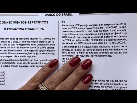 Banco do Brasil 2023 - CESGRANRIO - Financial Mathematics - Question 30 (Test A - Answer 1)