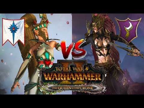 High Elves vs Dark Elves | Total War Warhammer 2 - The Queen &  The Crone DLC
