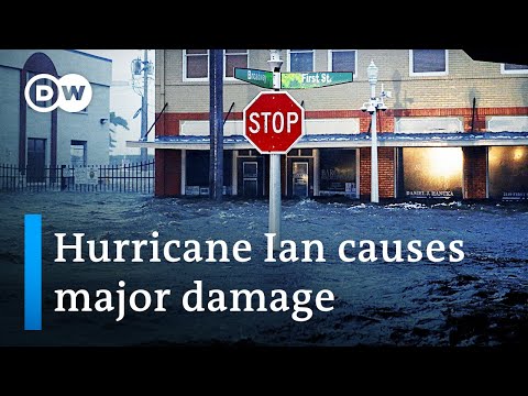 颶風伊恩在佛羅里達州登陸後留下了破壞的痕跡 | DW新聞 (Hurricane Ian leaves trail of destruction after making landfall in Florida | DW News)