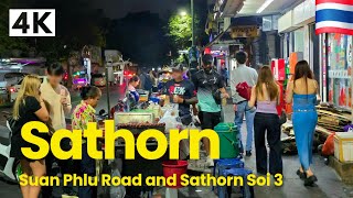 [4K] Walk around Suan Phlu Area and Sathorn Soi 3 in Bangkok, Thailand
