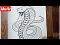 How To Draw A Cobra Snake Easy Step By Step Easy Animal Drawing