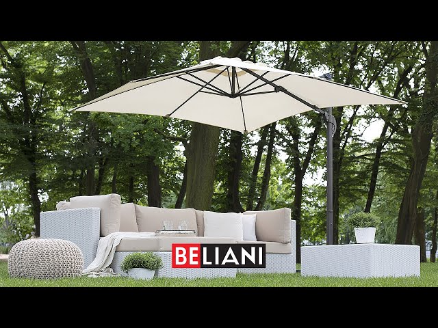 Video teaser per BELIANI - Cantilever Parasol 2.5 x 2.5 m Light Beige MONZA