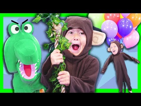 5 Little Monkeys Swinging in a Tree | Mr. Crocodile Song (You Can't Catch Me)