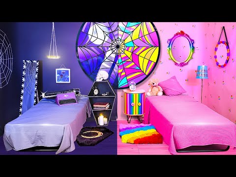 WEDNESDAY vs ENID's ROOM MAKEOVER 🌈|| BRILLIANT HACKS by 5-Minute Crafts