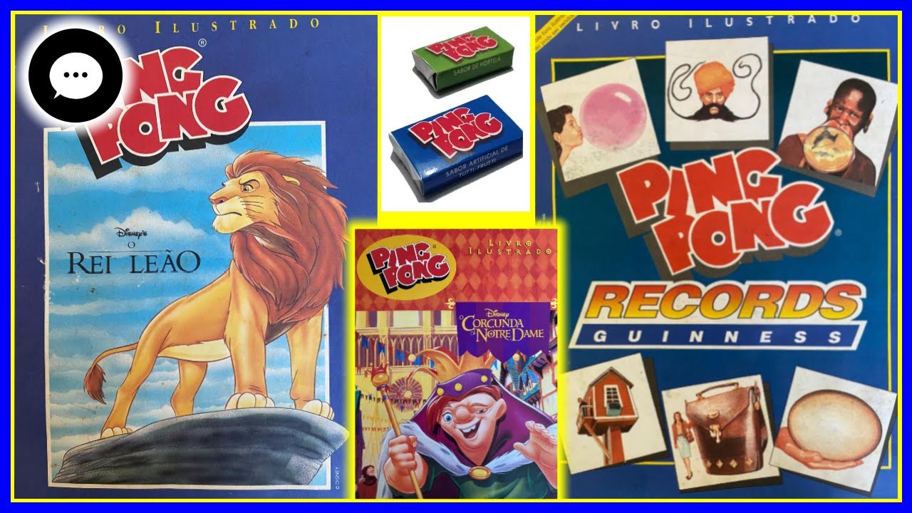 Álbuns de figurinhas PING PONG - O Rei Leão, Records Guinness e O Corcunda de Notre Dame
