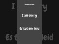 I am sorry - Es tut mir leid - #Shorts