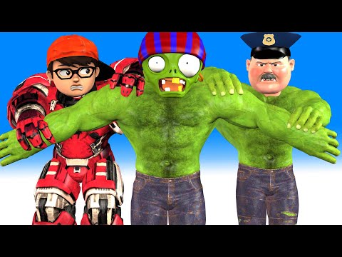 Good Brother Nick Transform IronNick vs Police Wanted Giant Zombies  - Scary Teacher 3D Squid Games