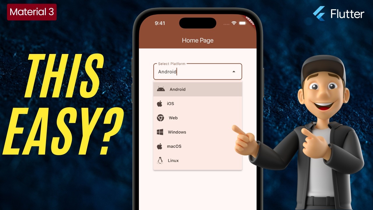 Dropdown Menu in Flutter Made Easy | Material 3 DropdownMenu Tutorial