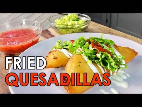 🧀The Best Fried Quesadillas🧀 (Empanada Stuffed with Pepper & Onion) and Homemade Salsa & Guacamole