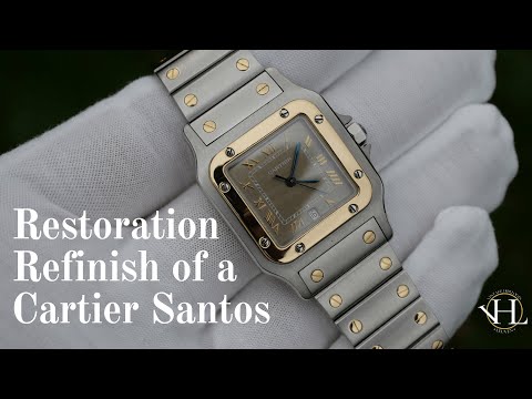 Restoration Refinish of a Cartier Santos (Polishing, Sanding, Buffing) | ASMR