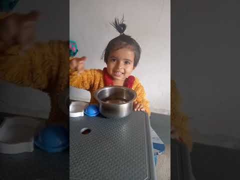 Dharmi making Ice cream | આઈસ્ક્રીમ બનાવવાની રીત | funny | cute baby
