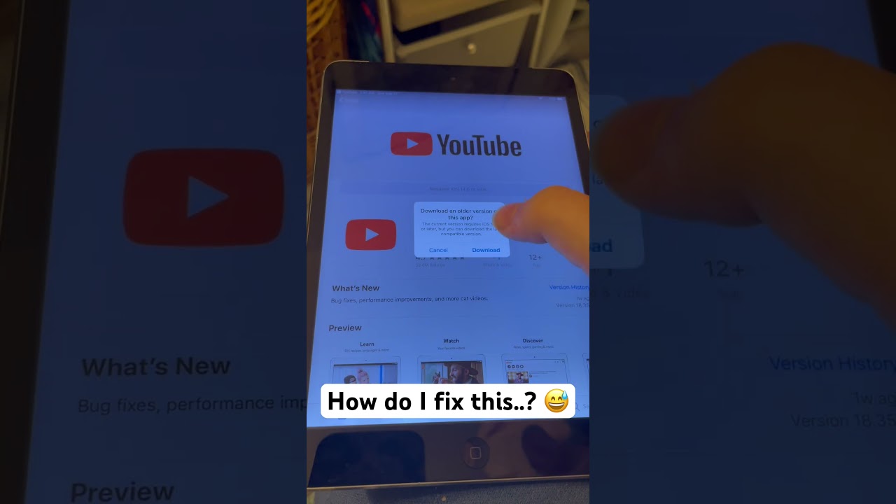 iPad Mini 2 update YouTube (glitch??)