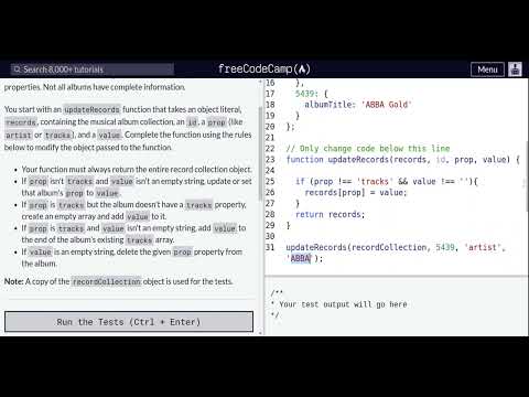 Watch Me Solve This Confusing Javascript Problem Lesson 95 Basic Javascript Record Collection