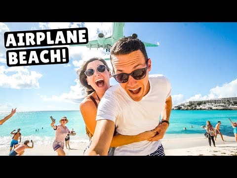 AIRPLANE BEACH | Jet Blast & Low Landings at Maho Beach, St. Martin